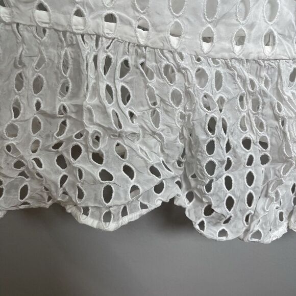 J.CREW Oval Eyelet Midi Dress Size Small White NEW Casual Preppy Bride CK828 - Picture 8 of 15